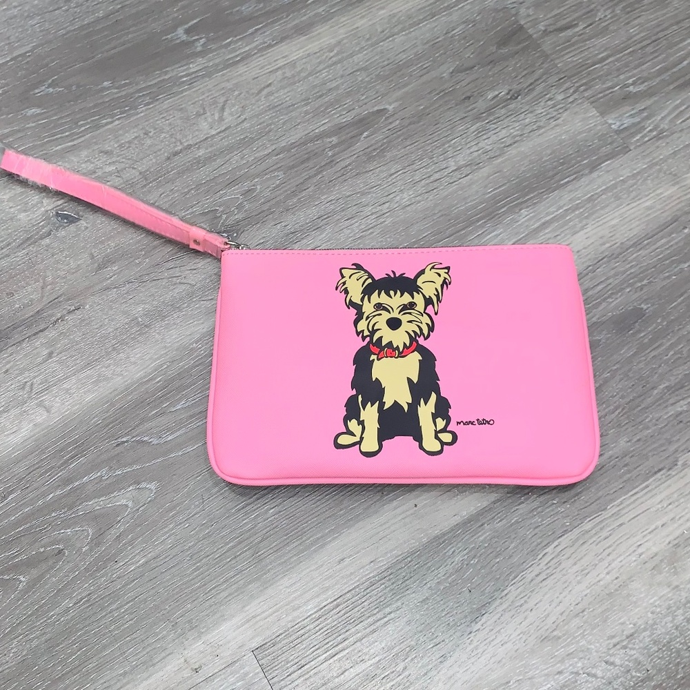 Pink Yorkie Wristlet